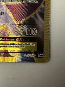 Pokemon TCG Mewtwo EX Full Art Holo Ultra Rare 103/108 Evolutions - Image 3