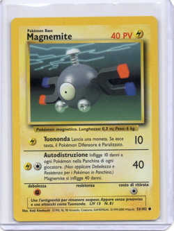 Magnemite 53/102 Italian Base Set Pokemon TCG WOTC Vintage MP - Image 1