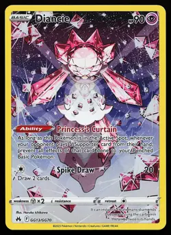 Diancie GG13/GG70 Holo Crown Zenith Galarian Gallery Pokemon Card - Image 1