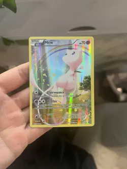 Pokemon TCG XY110 Black Star Promos Full Art Holo Card Mew XY - Image 1