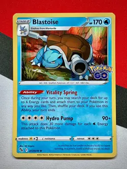 Blastoise Holo Rare 017/078 Pokemon GO 2022 PACK FRESH - Image 1