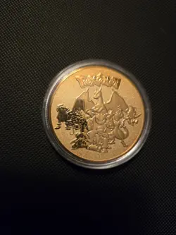 Pokemon Gold Metal Embossed Charizard Collectible Coin - Image 2
