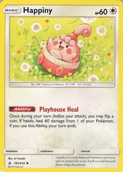 Happiny 161/214 Uncommon Unbroken Bonds Pokemon Near Mint - Image 1
