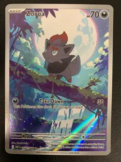 2025 Scarlet & Violet White Flare Zorua Holo Secret Rare #142/86 - Image 1