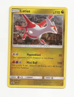Latias SM135 Cosmo Holo Sun & Moon Black Star Dragon Majesty Pokemon Promo - Image 1