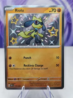 Pokemon TCG Riolu 173/091 Paldean Fates Shiny Holo Rare S&V 173/091 NM - Image 1