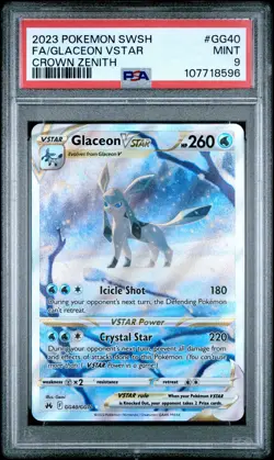 2023 Pokemon Sword And Shield Crown Zenith Glaceon VSTAR PSA 9 #GG40 - Image 1