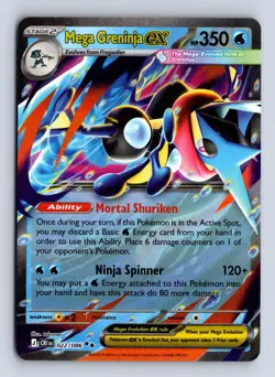 Mega Greninja ex 022/086 Double Rare ME04: Chaos Rising Pokemon NM/M - Image 1