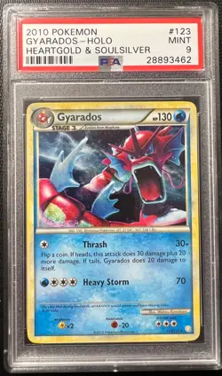 2010 Pokemon Gyarados 123/123 HeartGold & SoulSilver Holo PSA 9 - Image 1