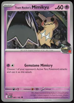 Team Rocket's Mimikyu 087/182 Destined Rivals Uncommon DOM Near Mint - Image 2