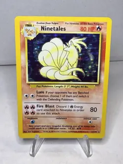 Pokemon Ninetales Base Set Holo Unlimited 12/102 LP - Image 1