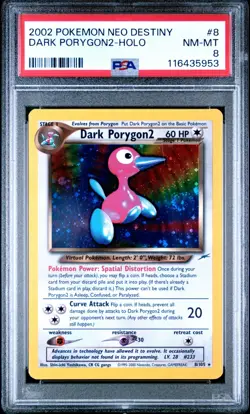 PSA 8 NM-MT Dark Porygon2 Neo Destiny Holo 2002 Pokemon 8/105 SWIRL - Image 1