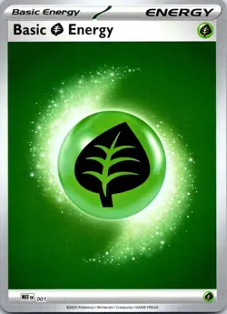 Basic Grass Energy - 001 1 Mega Evolution Energies Pokemon Reverse Holo NM - Image 1