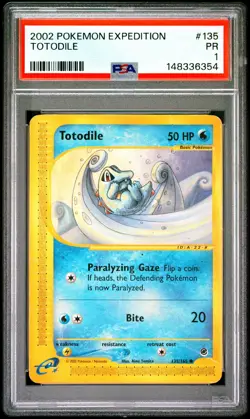 2002 POKEMON EXPEDITION #135 TOTODILE PSA 1 - Image 1