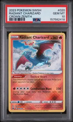 Pokemon TCG Radiant Charizard Crown Zenith 020/159 PSA 10 Gem Mint - Image 1