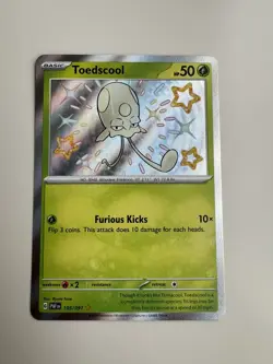 Pokemon TCG Toedscool Scarlet & Violet: Paldean Fates 105/091 Holo Shiny Rare - Image 1