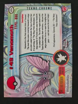 2000 TOPPS CHROME TV ANIMATION POKEMON SERIES 1 CARD TEKNO #49 VENOMOTH PSA - Image 2