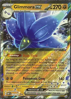 Glimmora ex Double Rare - 123/197 - Obsidian Flames Pokemon 2023 - Image 1