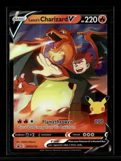 Pokemon 2021 Celebrations Lance's Charizard V FA #SWSH133 - Image 1