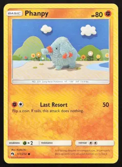 2018 Sun & Moon - Lost Thunder Phanpy Basic/Common #111 - Image 1