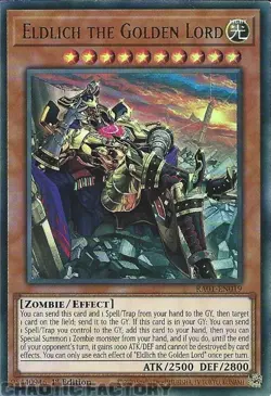 YUGIOH RA01-EN019 Eldlich the Golden Lord (alternate art) ULTRA Rare 1st Edition - Image 1