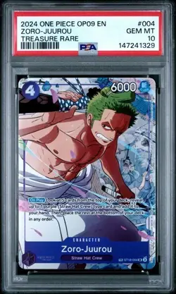 2024 ONE PIECE OP09-EMPERORS IN THE NEW WORLD TREASURE RARE ZORO-JUUROU PSA 10 - Image 1