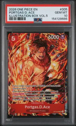 Portgas D. Ace PSA10 2026 One Piece Promos Illustration Box Vol.5 #005 - Image 1