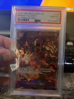 2024 One Piece Emperors World Alt Art Monkey D Luffy OP09 119 PSA 10 - Image 1