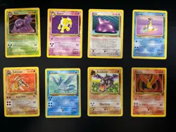 Pokemon TCG Fossil Lot 8 Cards Muk Hypno Ditto Lapras Kabutops Wizards - Image 1