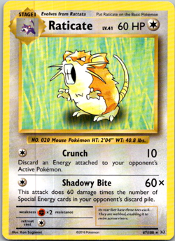 Raticate - 67/108 - Pokemon Evolutions XY Non-Holo Rare Card LP - Image 1