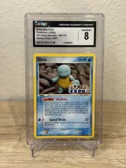*CGC 8* Pokemon Ditto Squirtle GAMES EXPO Card Ex Delta Species #64 Yuka Morii - Image 1