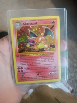 Pokemon TCG Charizard Base Set Holo Unlimited Rare Card 4/102 original owner - Image 1