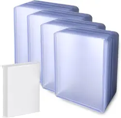100ct Top Loaders and Card Sleeves,Card Protectors Hard Plastic, Blue - Image 1