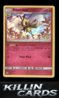 Ribombee 93/149 Pokemon Holo Rare SM Base Set Card NM - Image 1