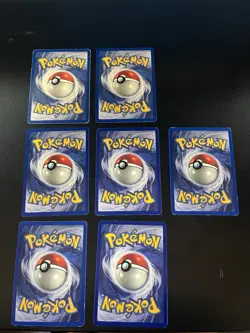 Pokemon TCG Base Set Lot 7 Cards Bulbasaur Charmander Pikachu 1999 - Image 2