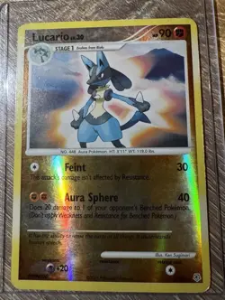 Lucario 6/130 Pokemon Diamond And Pearl Reverse Holo LP - Image 1
