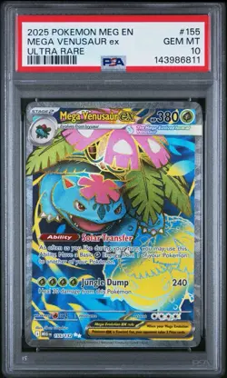 2025 POKEMON MEG EN-MEGA EVOLUTION ULTRA RARE #155 MEGA VENUSAUR EX PSA 10 - Image 1