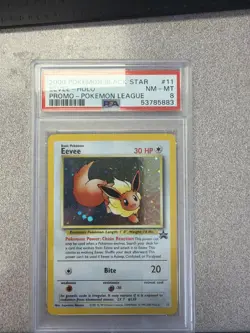 2000 Pokemon Black Star Eevee Holo League Promo #11 PSA 8 - Image 1