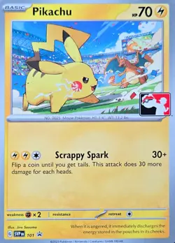 Pikachu SVP 101 Black Star Promo Pokemon TCG LP/NM Play Pokemon Stamp 2023 - Image 2