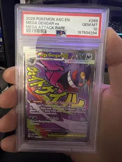 2026 Pokemon ASC EN #269/217 Mega Gengar EX Mega Attack Rare PSA 10 GEM MINT - Image 1