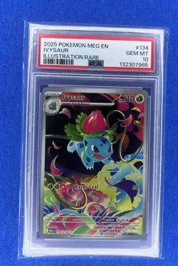 2025 POKEMON MEG EN IVYSAUR 134/132 ILLUSTRATION RARE PSA 10 GEM MINT - Image 1