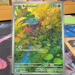 Pokemon Bulbasaur 166/165 Scarlet & Violet 151 Illustration Rare Holo Eng - Image 1