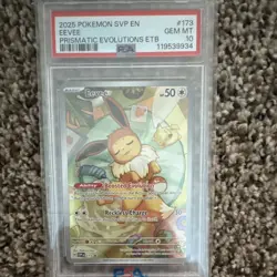 Pokemon TCG Eevee 173 SV Promo Full Art Holo PSA 10 English 2025 - Image 1
