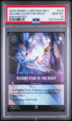2024 DISNEY LORCANA EN 4-URSULA'S RETURN #210 SECOND STAR TO THE RIGHT PSA 10 - Image 1