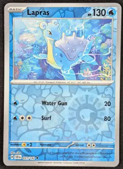 Lapras 2024 Stellar Crown Reverse Holo Pokemon Card 031/142 (NM) - Image 1