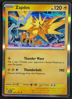 Zapdos 2024 Twilight Masquerade Holo Rare Pokemon Card 065/167 (NM) - Image 1