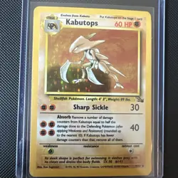 Kabutops 9/62 Fossil Holo NM card set - Image 1