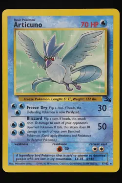 Articuno - 17 - Fossil - Pokemon Card - Moderately Played - Image 1