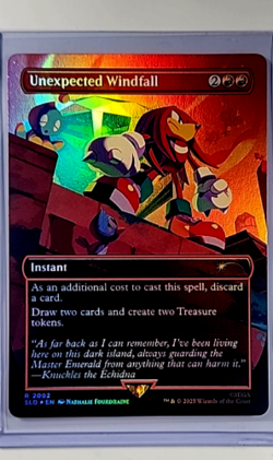 MTG Magic the Gathering Secret Lair Sonic Borderless Foil Unexpected Windfall - Image 1