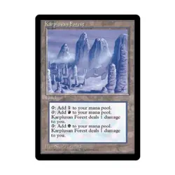 WOTC MtG Ice Age Karplusan Forest (R) VG - Image 1